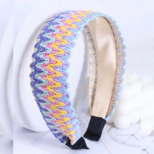 New! ✨ Multi-Colored Raffia Chevron Weave Luxe Boutique Statement Headband